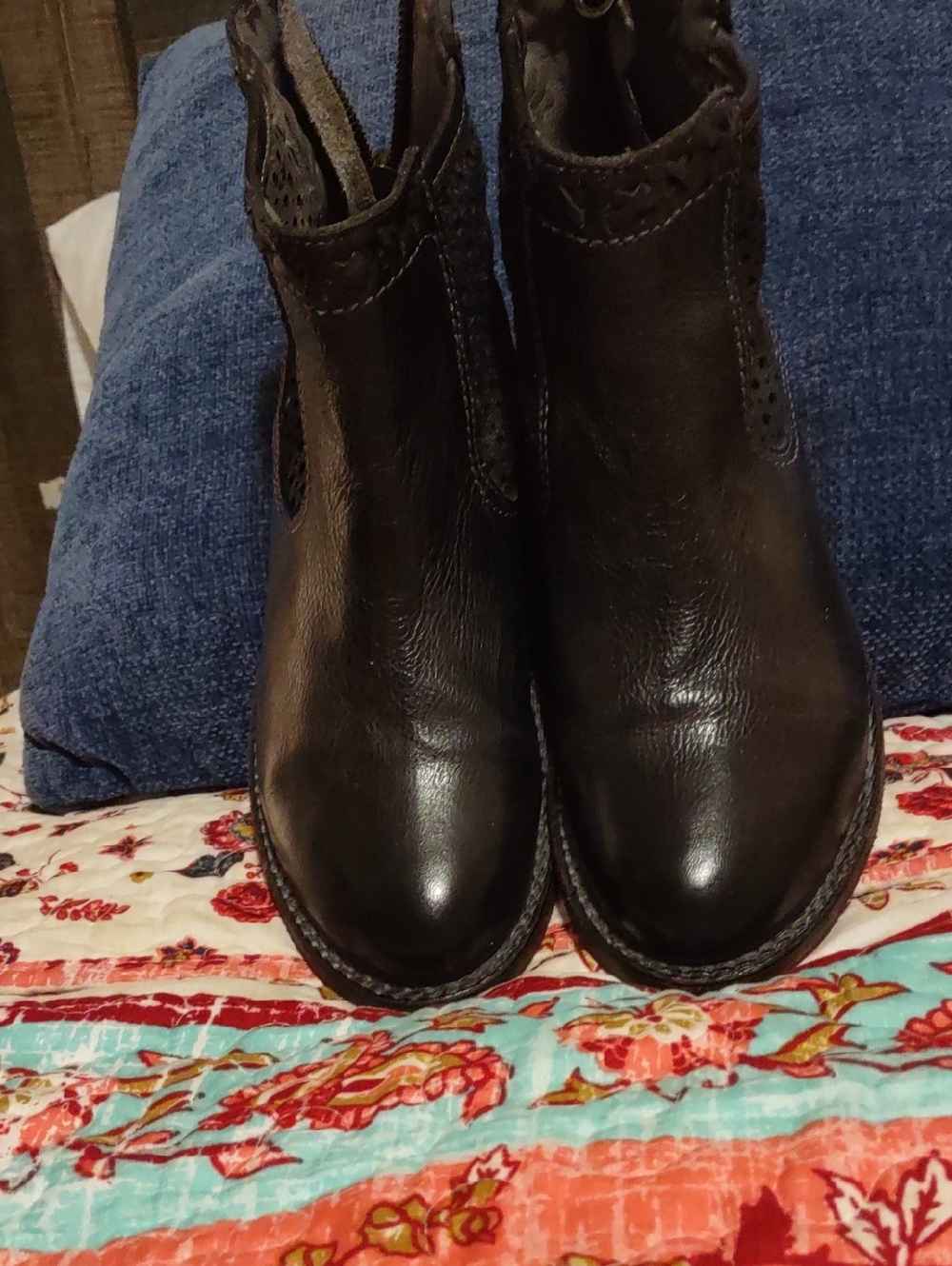 BED|STU  Cobbler Series. Hand Crafted Black Leather Cutout Ankle Booties